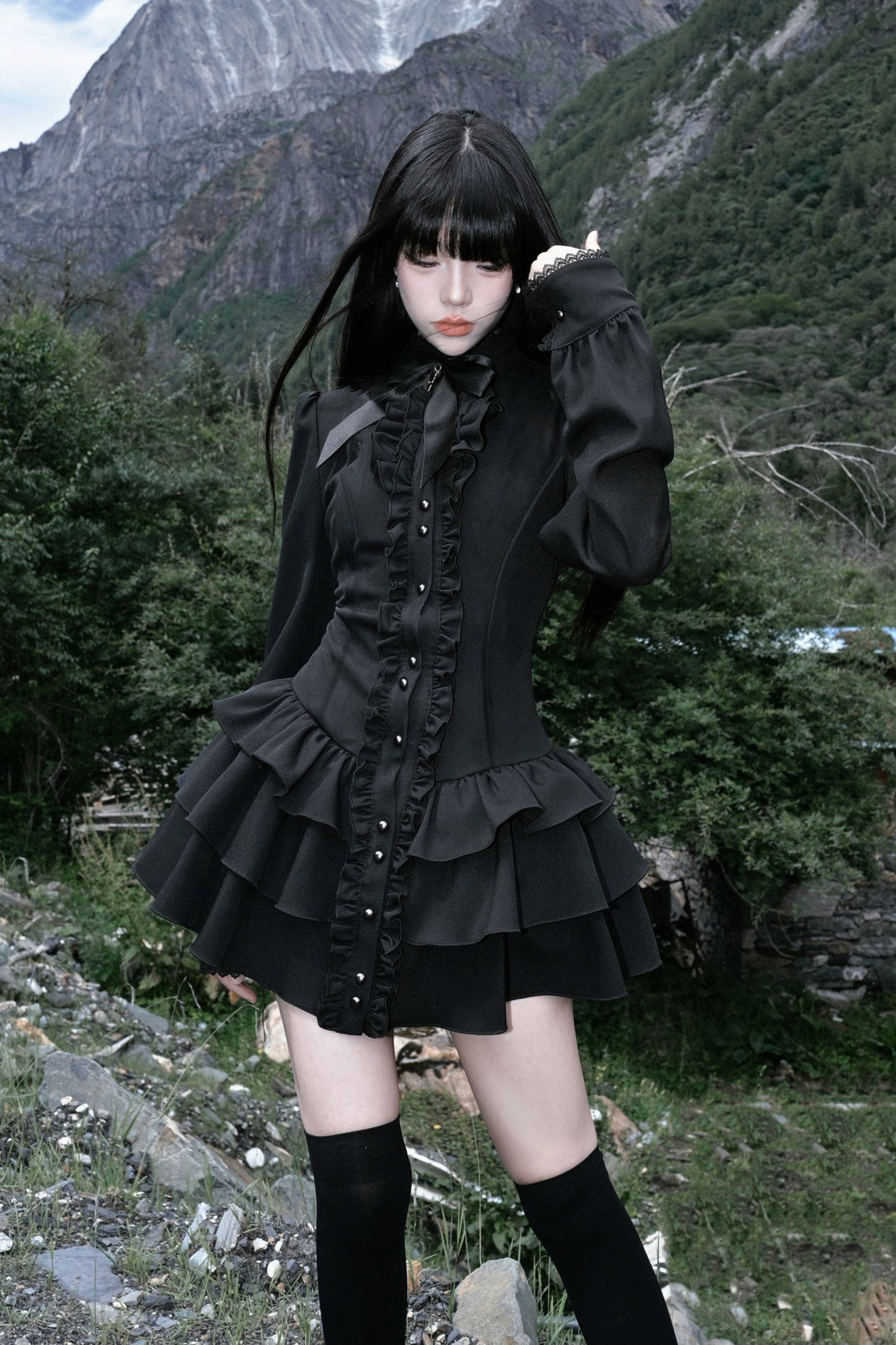 Night Visit Gothic Retro Dress