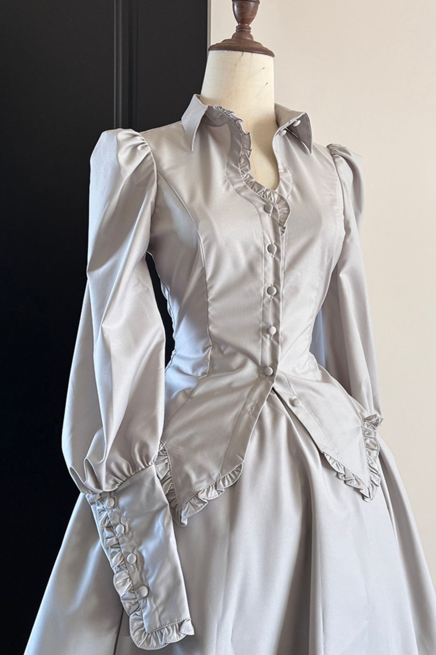 Gothic Puff Shoulder Blouse + Skirt