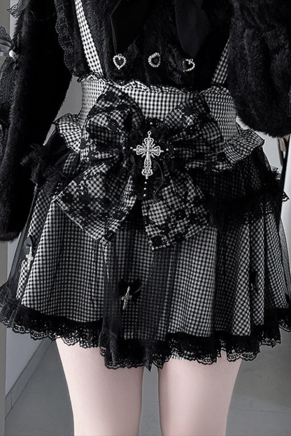 Jirai Cardigan + Flare Skirt + Cross Skirt