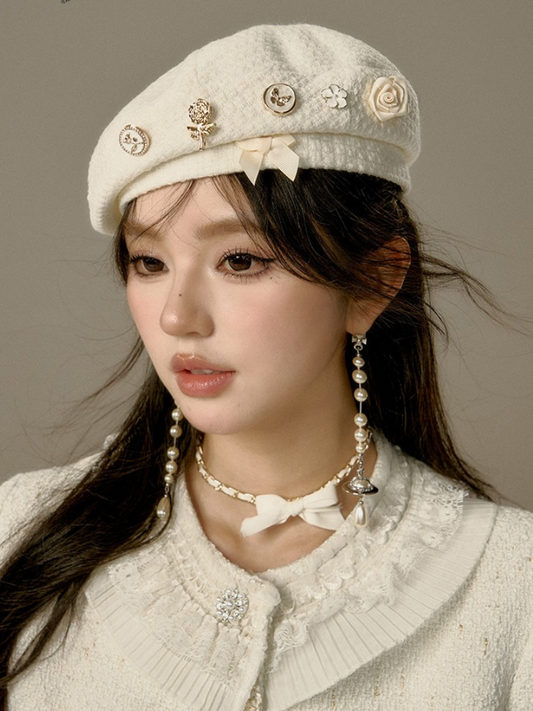 Petit Fragrance Cream White Korean Beret