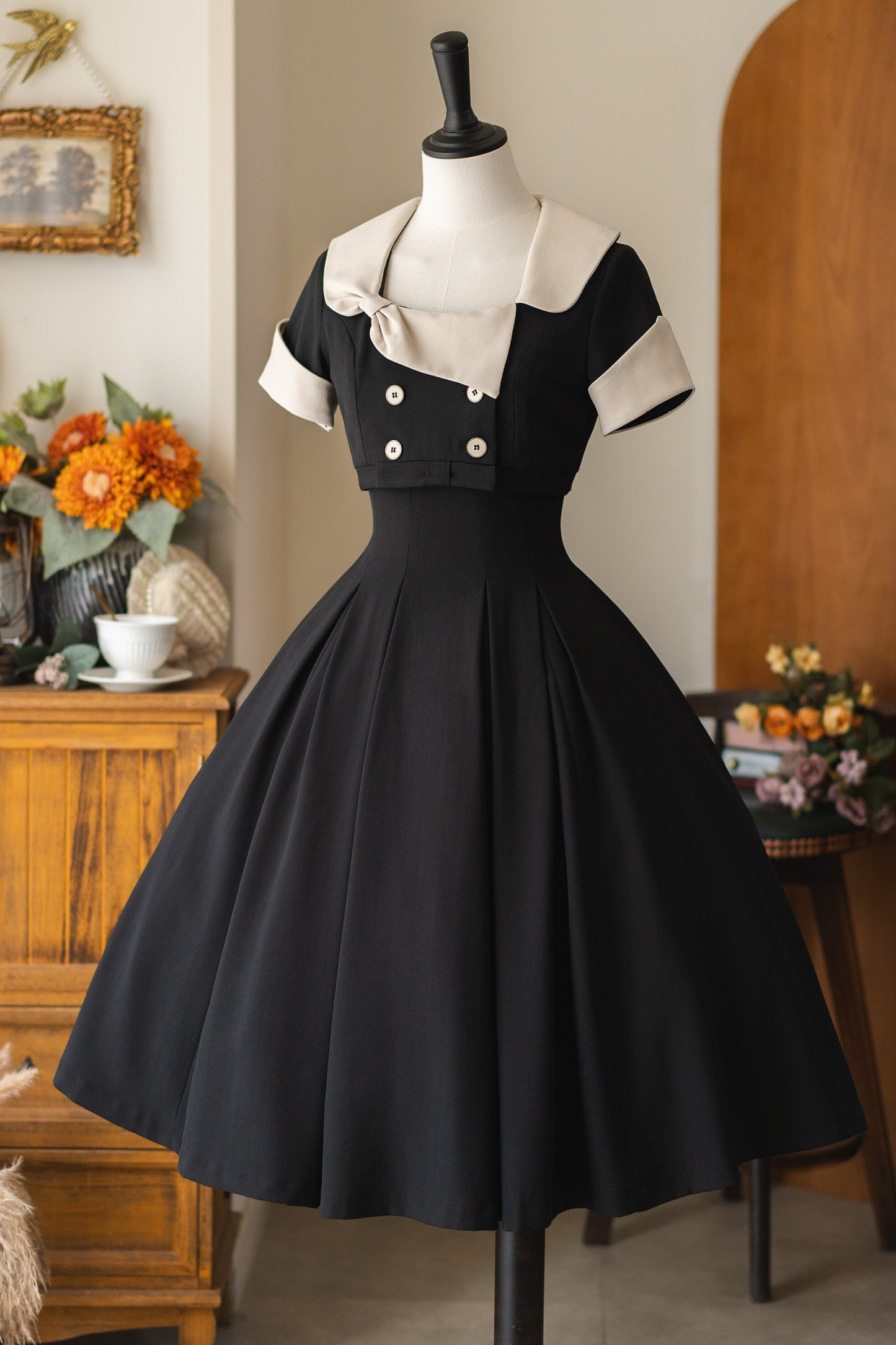 French Retro Flare Dress + Short Jacket