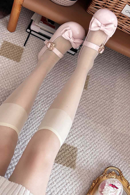 Glossy Color Ribbon Shoes