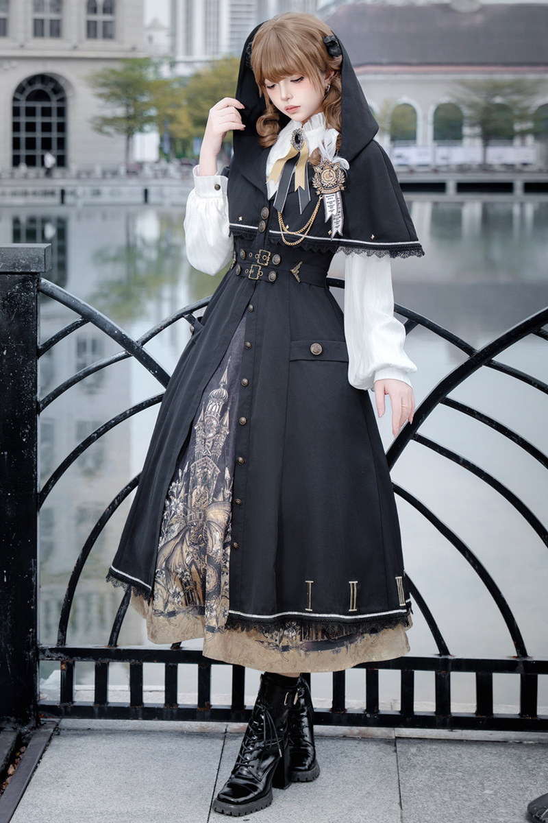 Dragon Aria Lolita Cape Coat + Top + Skirt
