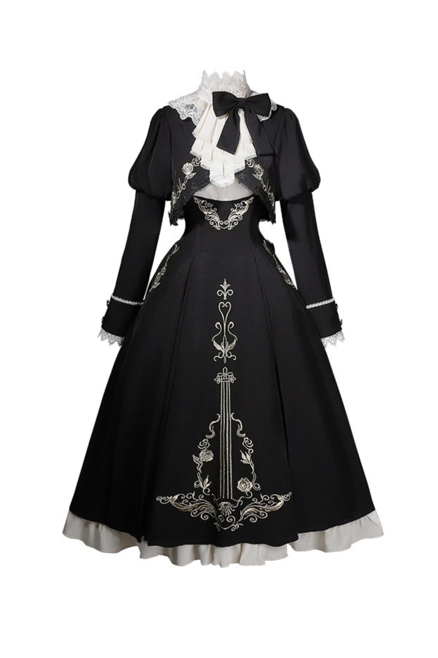 [pre-order] Gothic Dark Suspender Long Dress + Shirt + Jacket