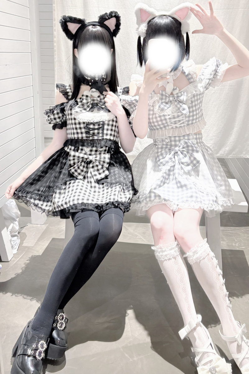Underground Idol Plaid Matching Set