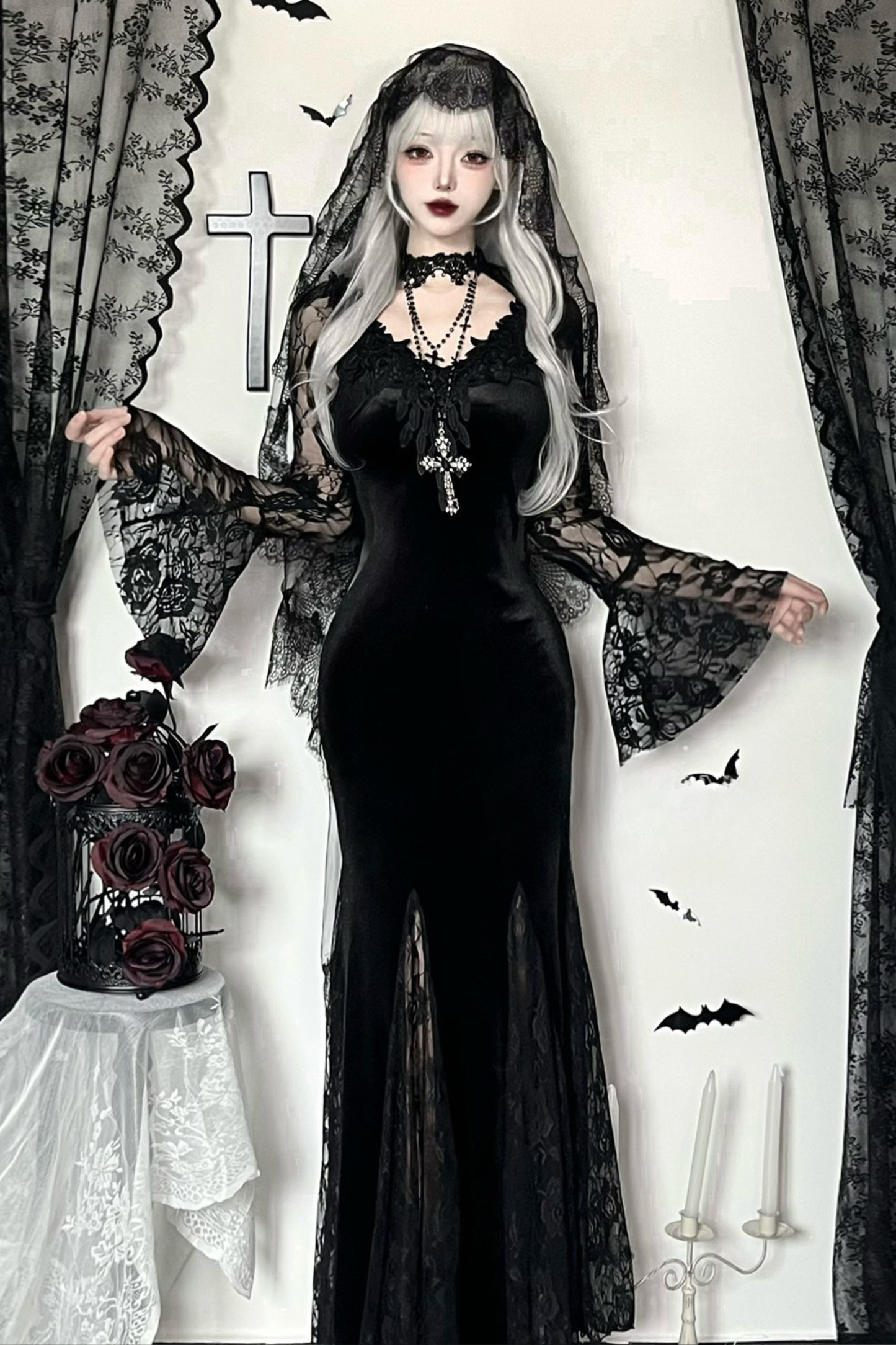 Gothic Bette Dress + Veil