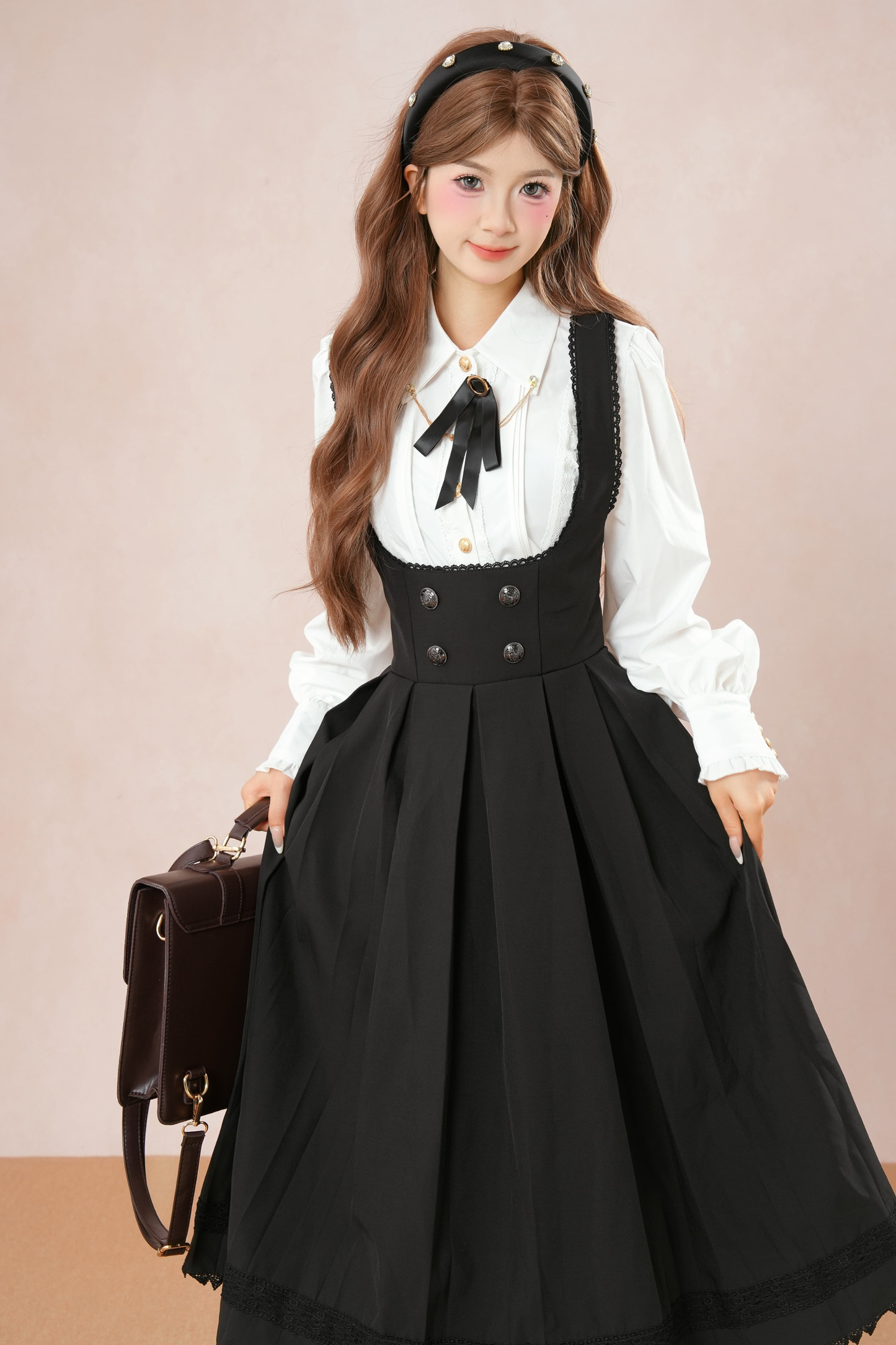 French Flare Suspender Skirt + Shirt