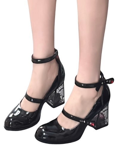 Dark Rose Black Heel