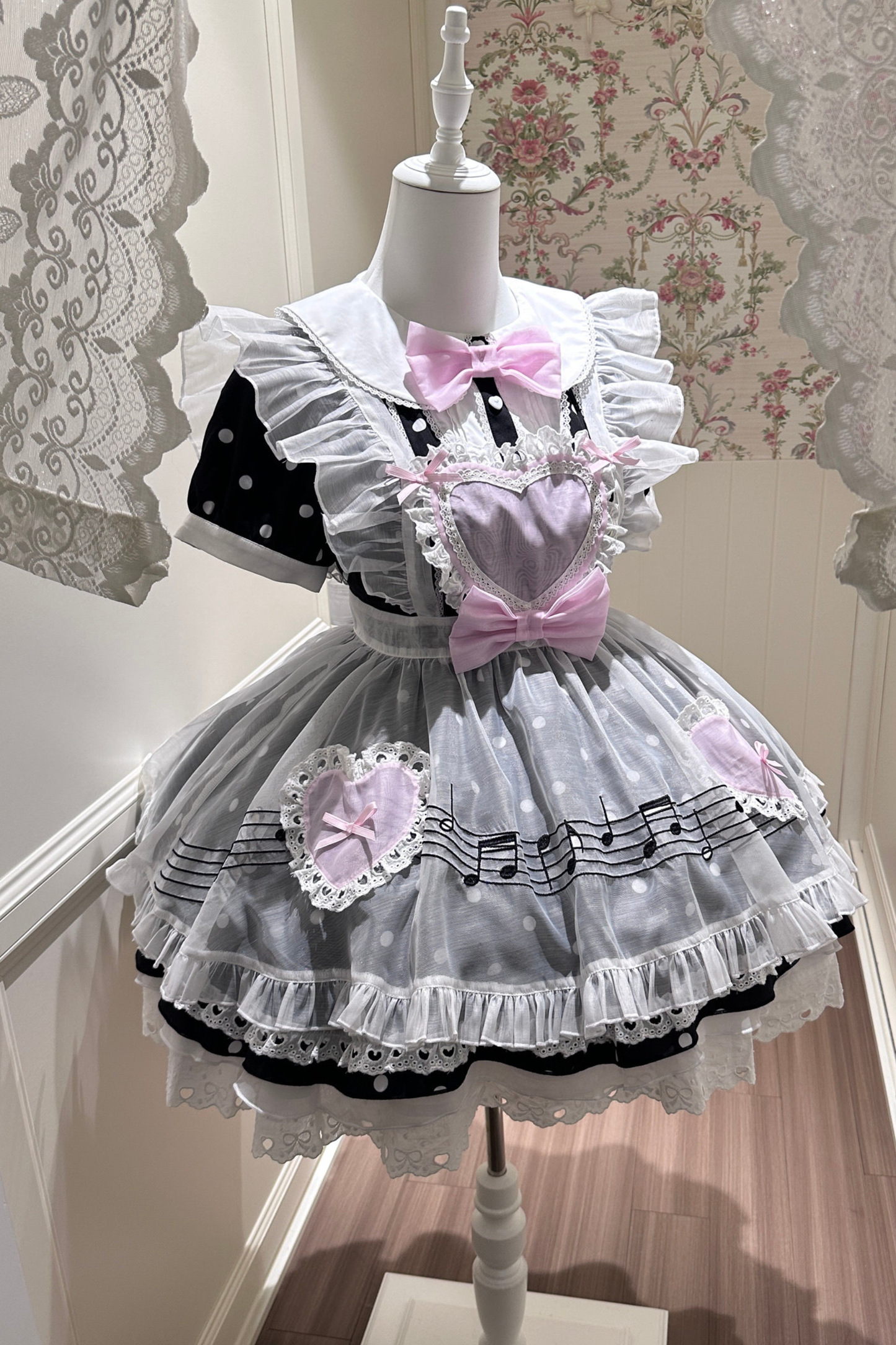 Heartbeat Dot Dress + Sheer Apron