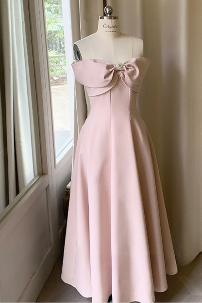 Off Shoulder Ribbon Short Flare Dress + Long Flare Dress