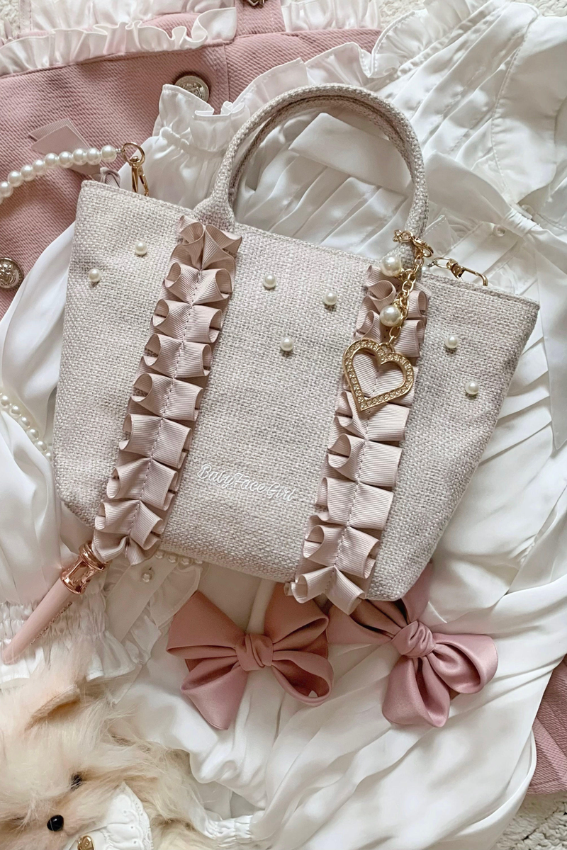 Sweetheart Pearl Ruffle Bag