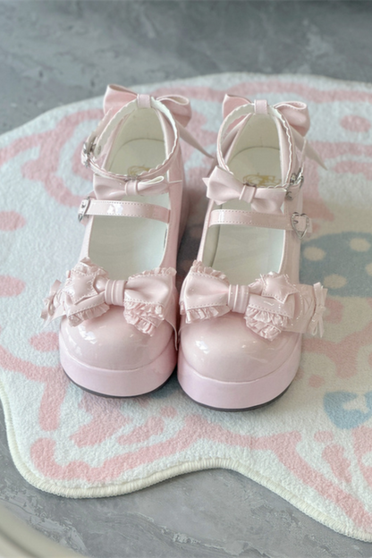 Biscuit Lolita Ruffle Ribbon Shoes