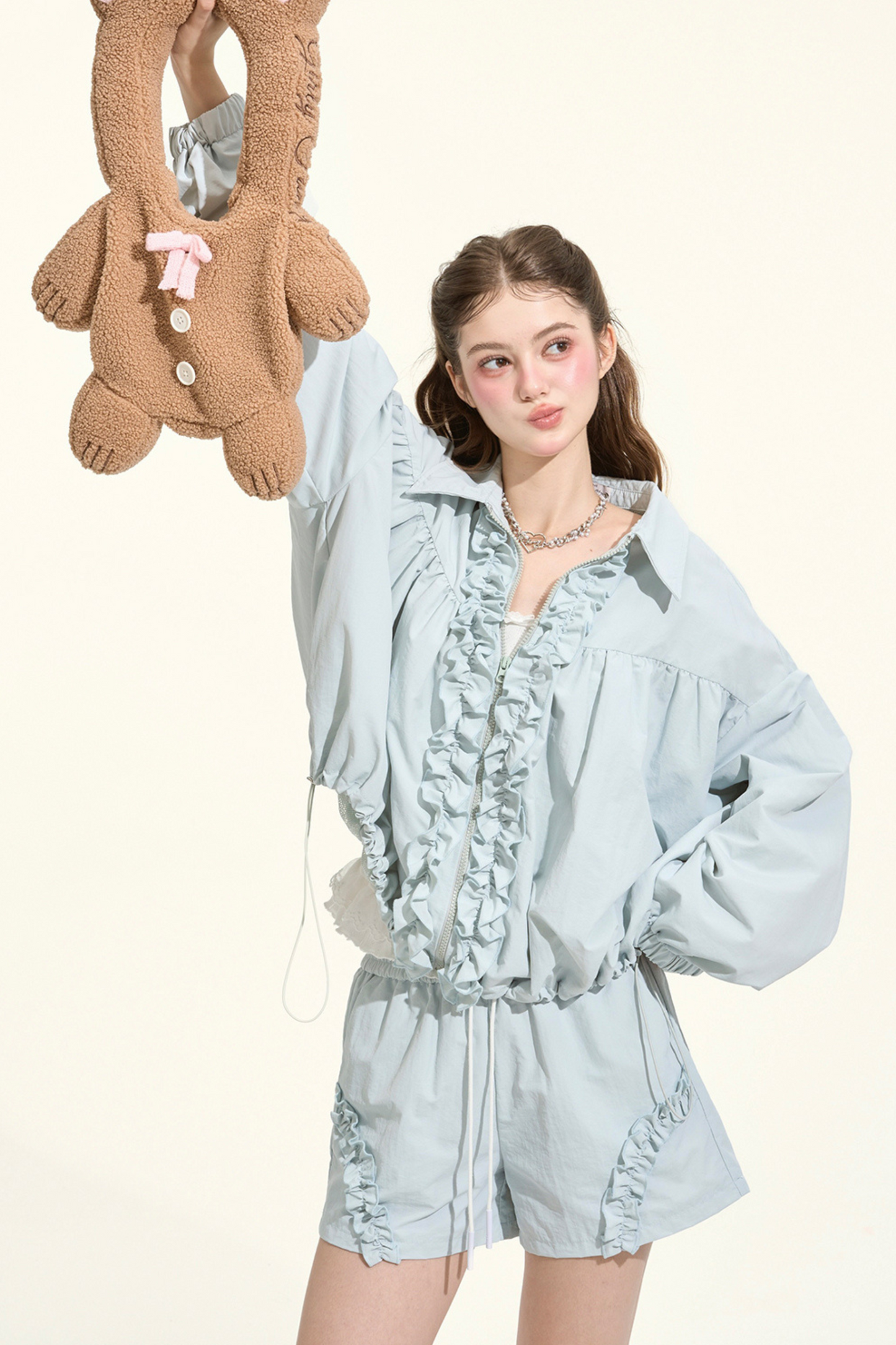 Ruffle Lake Blue Sporty Jacket + Pants