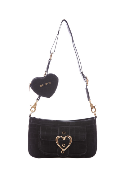 Heart Ring Belt One Shoulder Crocodile Bag