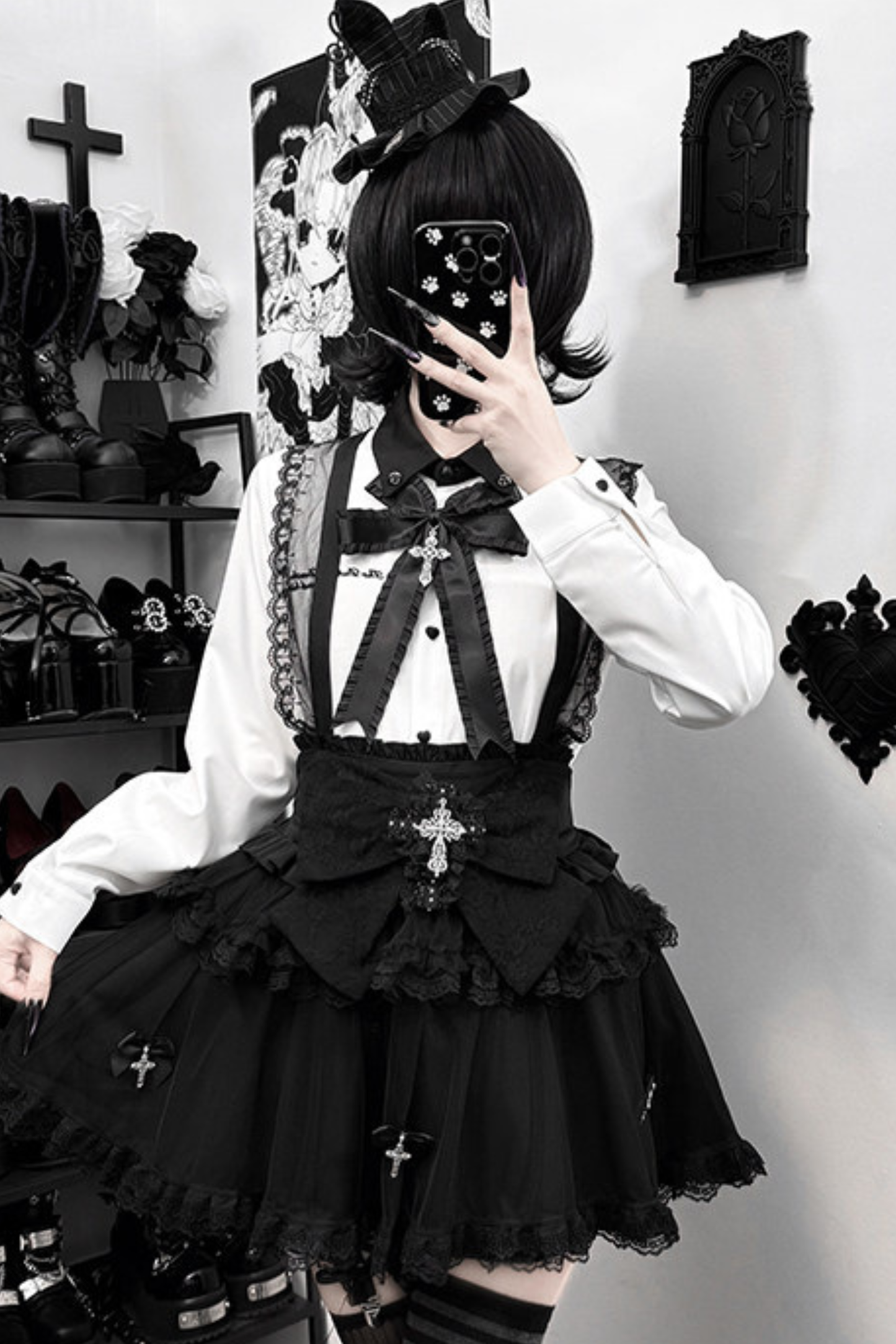 Dark Lace Shirt + Tulle Skirt