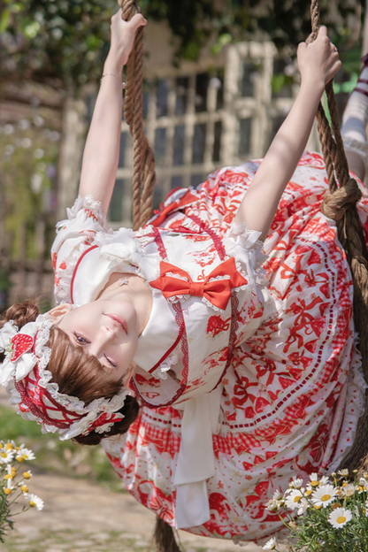 Red Berry Lolita Dress + Ribbon + Headband