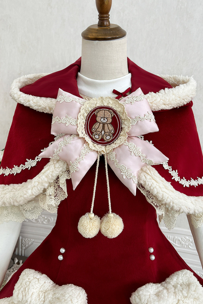 [pre-order] Rabbit Lolita Cape + Suspenders + Bear Design Skirt + Turtleneck