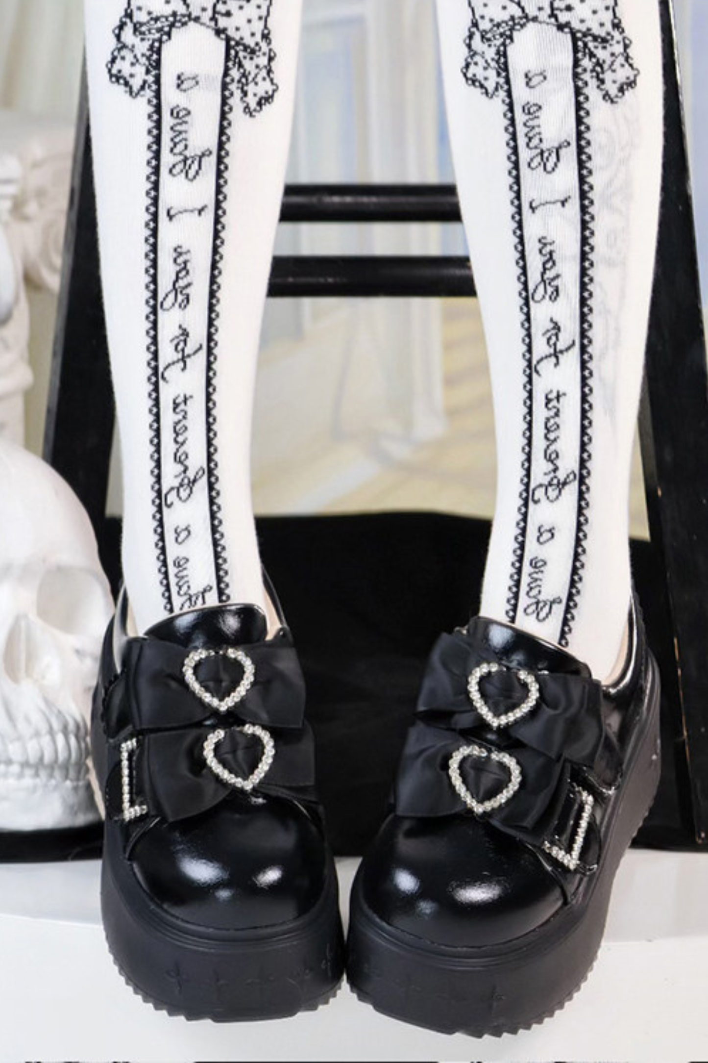 Ribbon Heart Platform Shoes