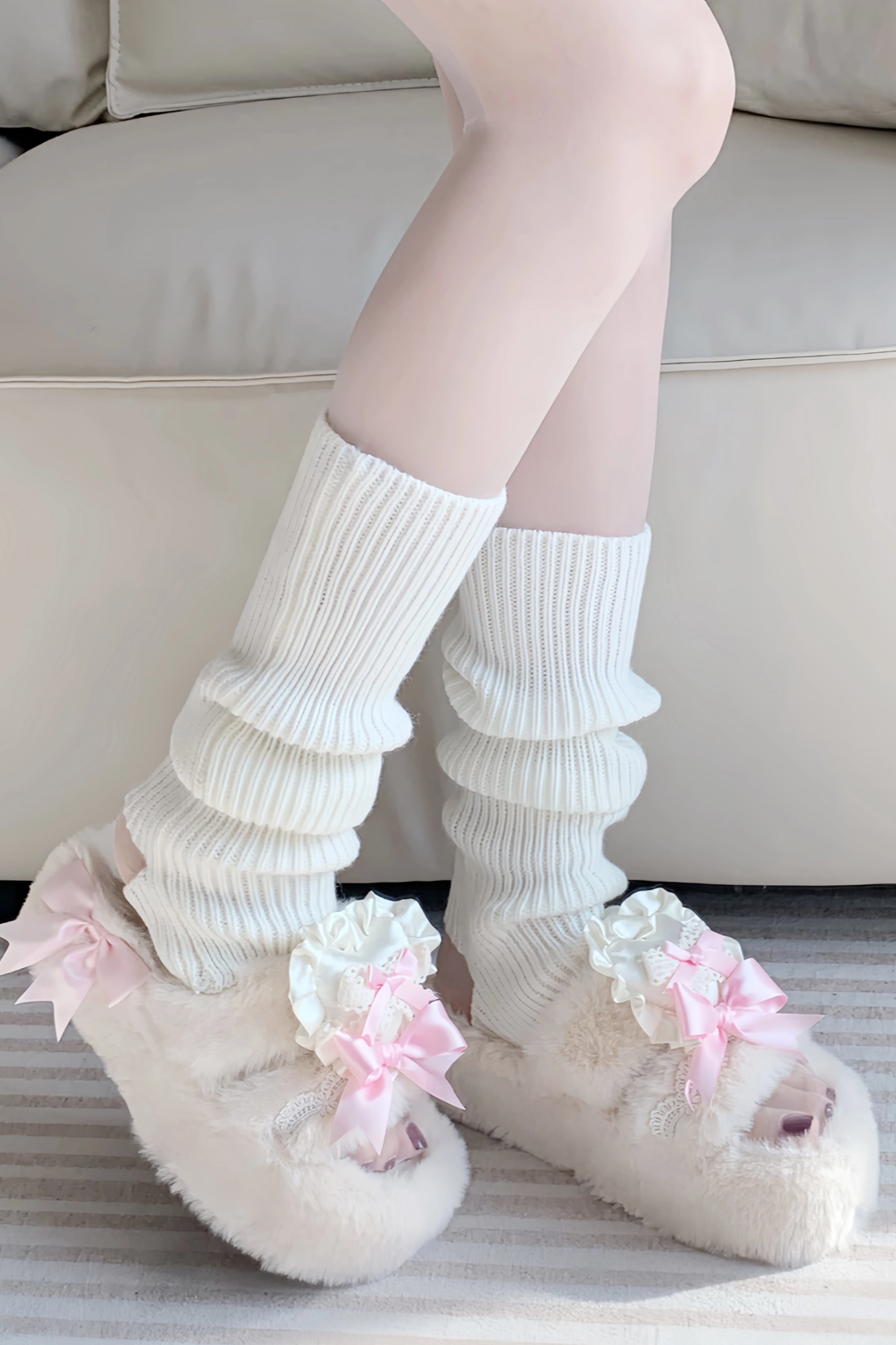 Bunny Fur Lolita Slippers