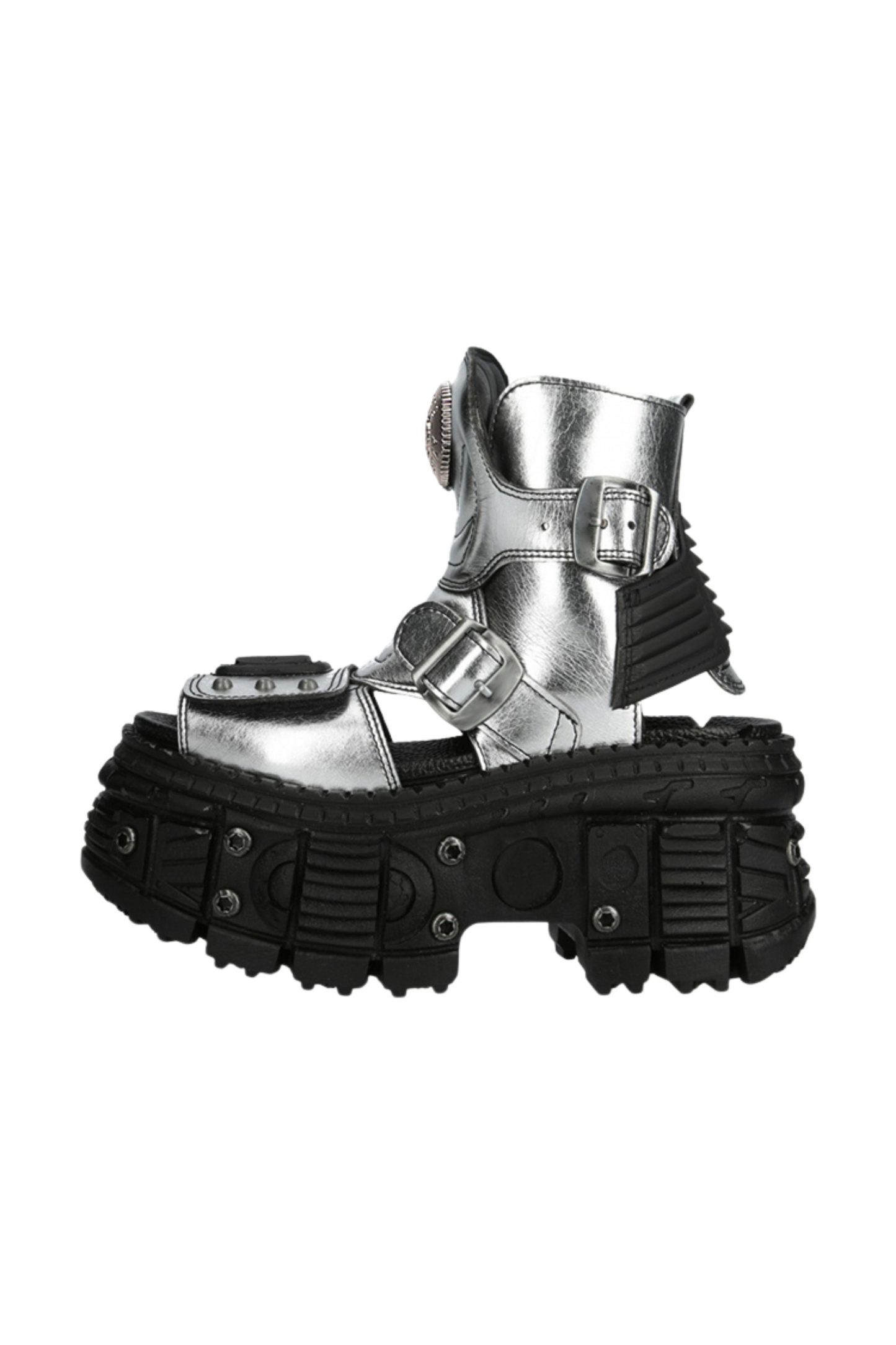 Silver Black Mode Dark Boots