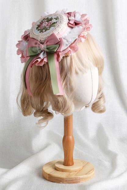 Country Bouquet Lolita Hood + Flat Hat + Clip Hat + Hair Band