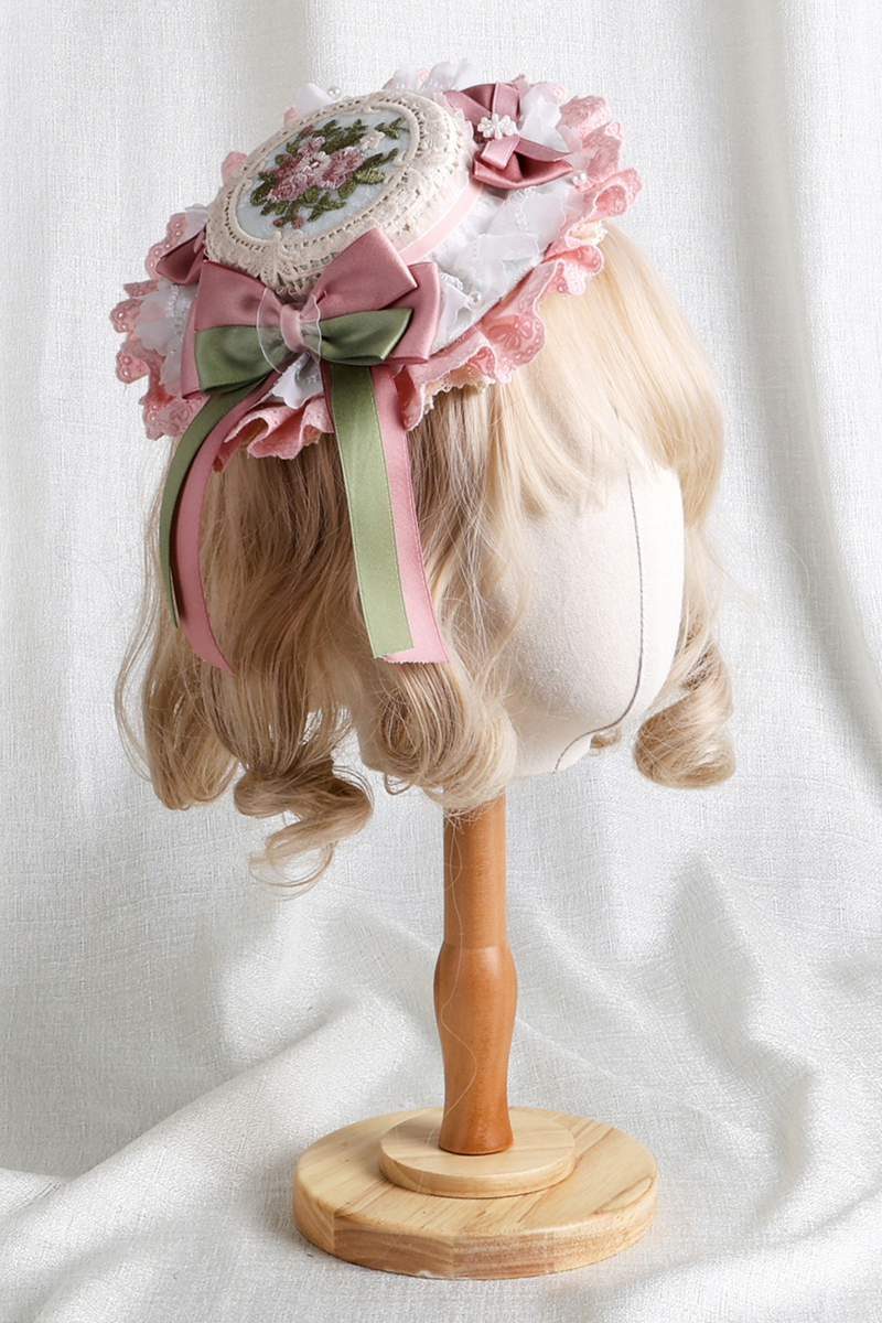 Country Bouquet Lolita Hood + Flat Hat + Clip Hat + Hair Band