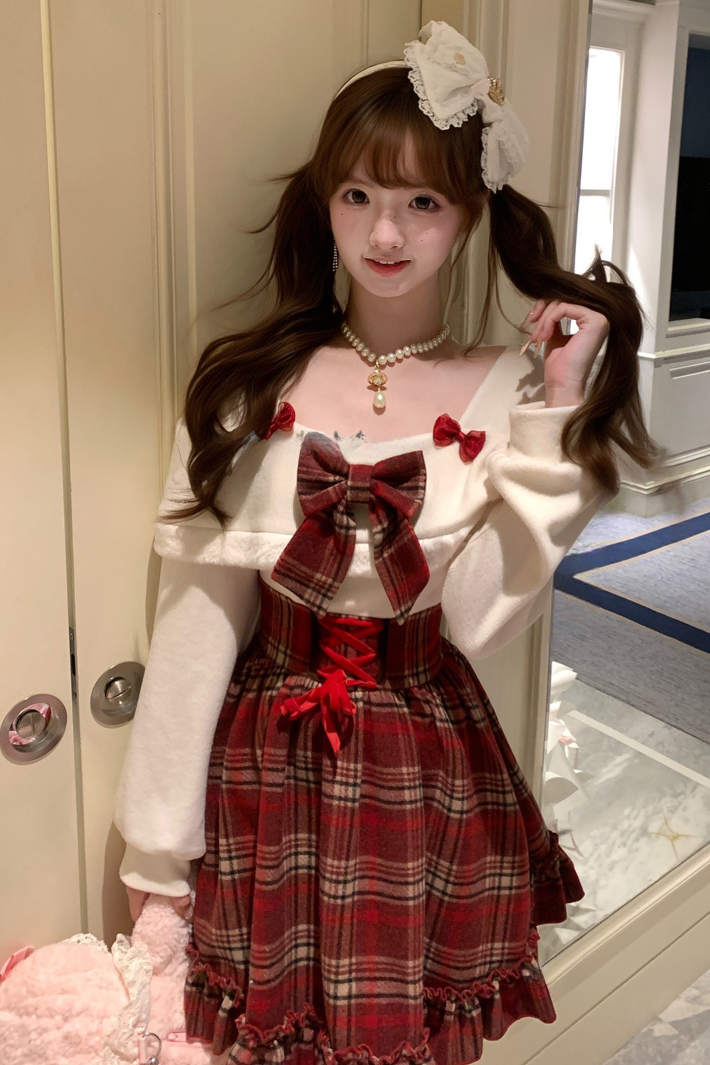 Red Plaid Sweet Girly Dress