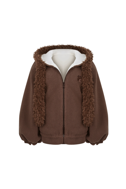 Bear Jacket + Moss Knit Suspender Top + Shorts