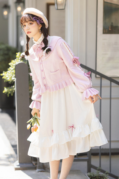 French Retro Girly Dress + Ribbon