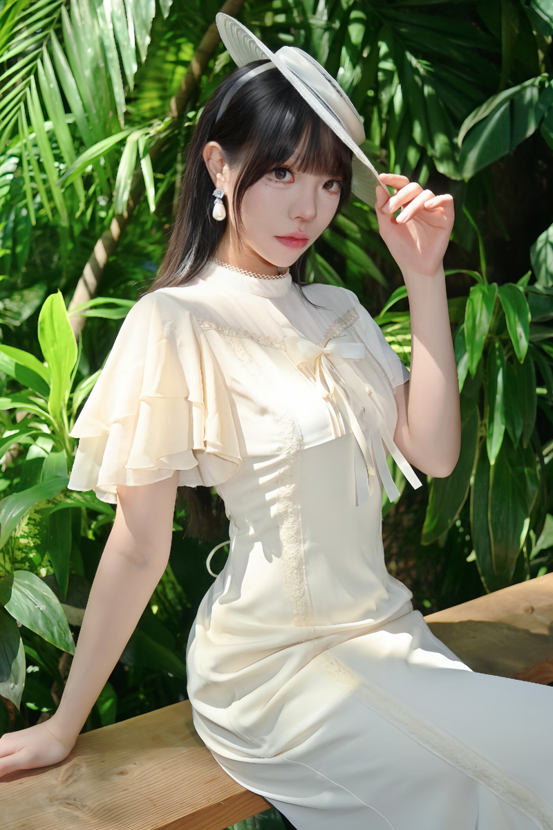 Pure White Lace Fishtail Dress
