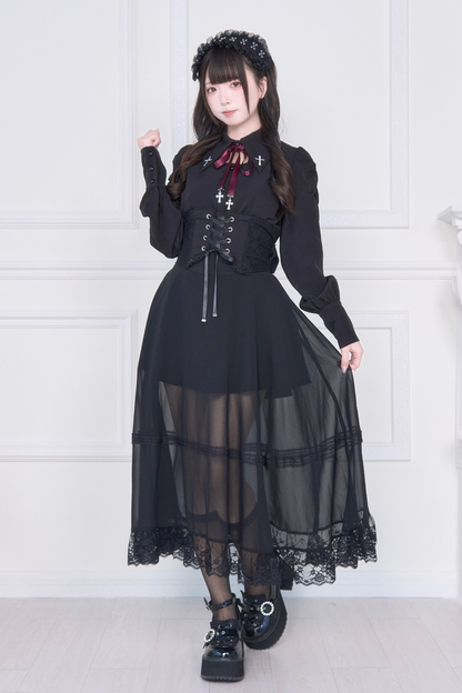 Cross Embroidery Shirt + Skirt