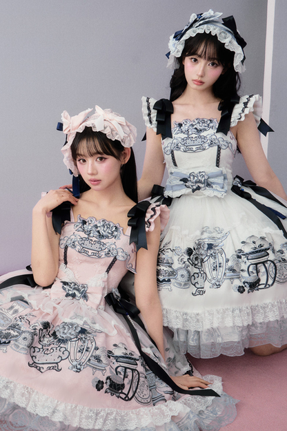 Chinese-style Design Flutter Sleeve Lolita Dress + Ribbon
