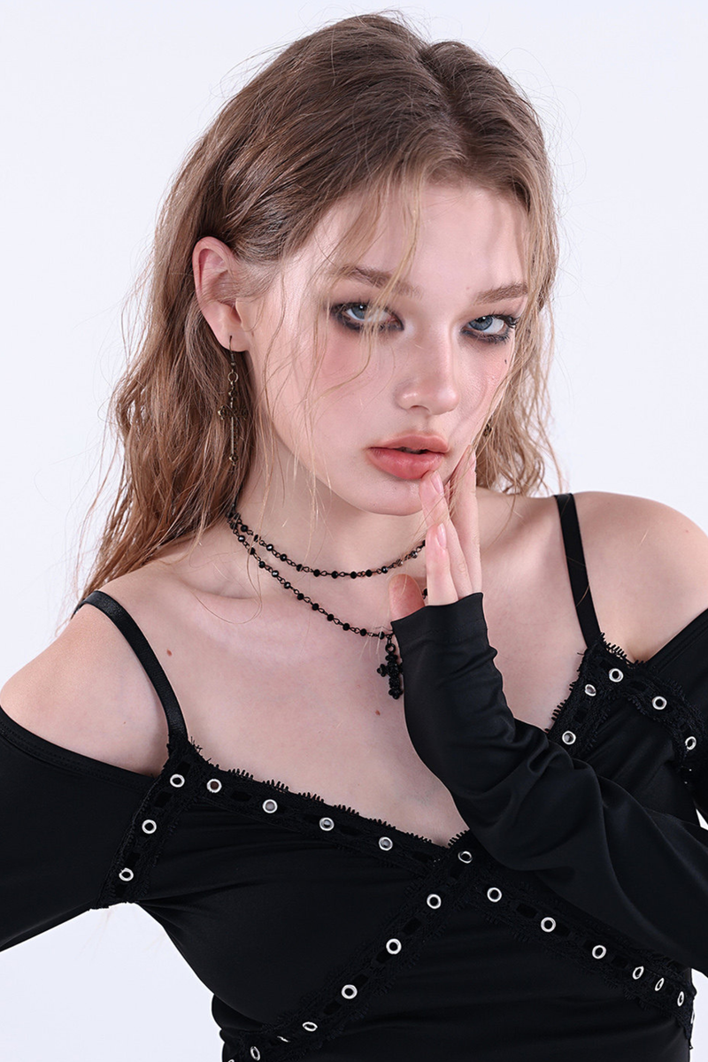 Lace Trim Off-shoulder Top