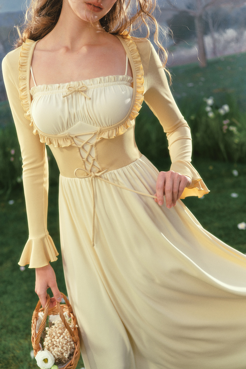 Lace Color Blocking Dress