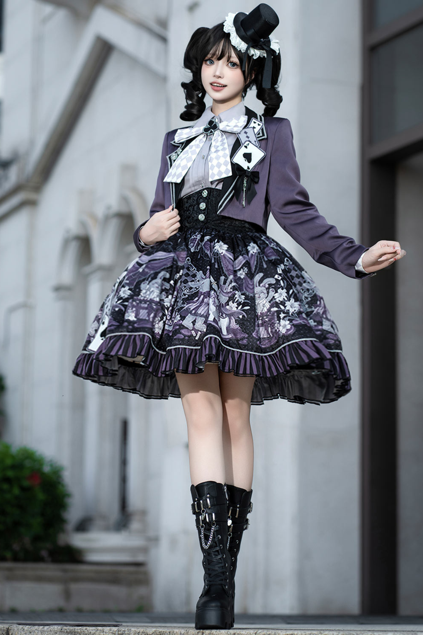 Night Alice Magic Theater Lolita Skirt + Shirt + Short Jacket