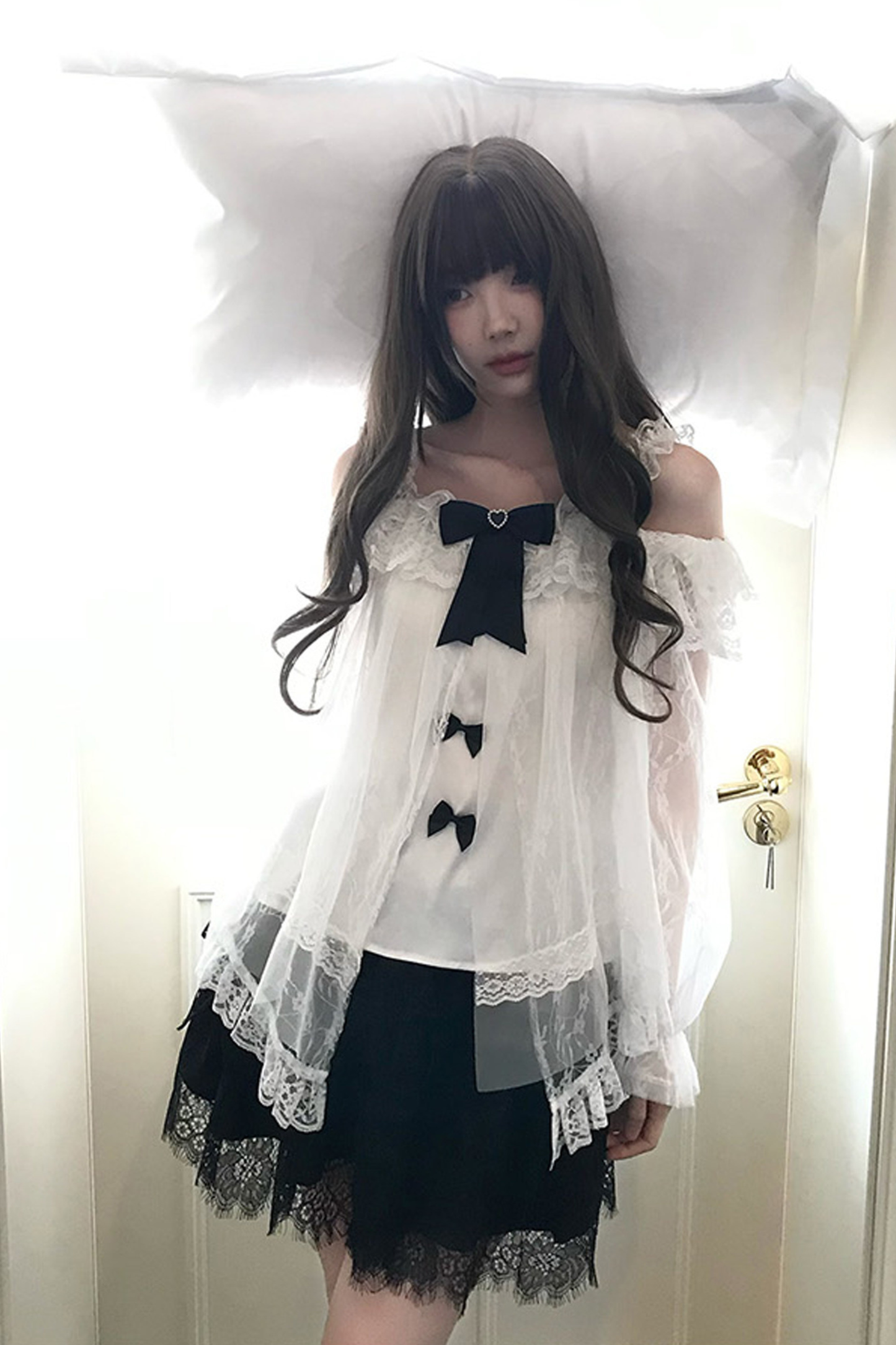 Ribbon Chiffon Top + Skirt