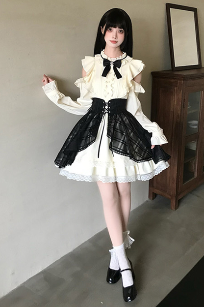 Off-shoulder Noble Dress + Skirt