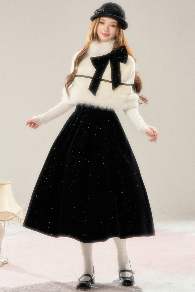 French High-end Cloak + Flared Skirt
