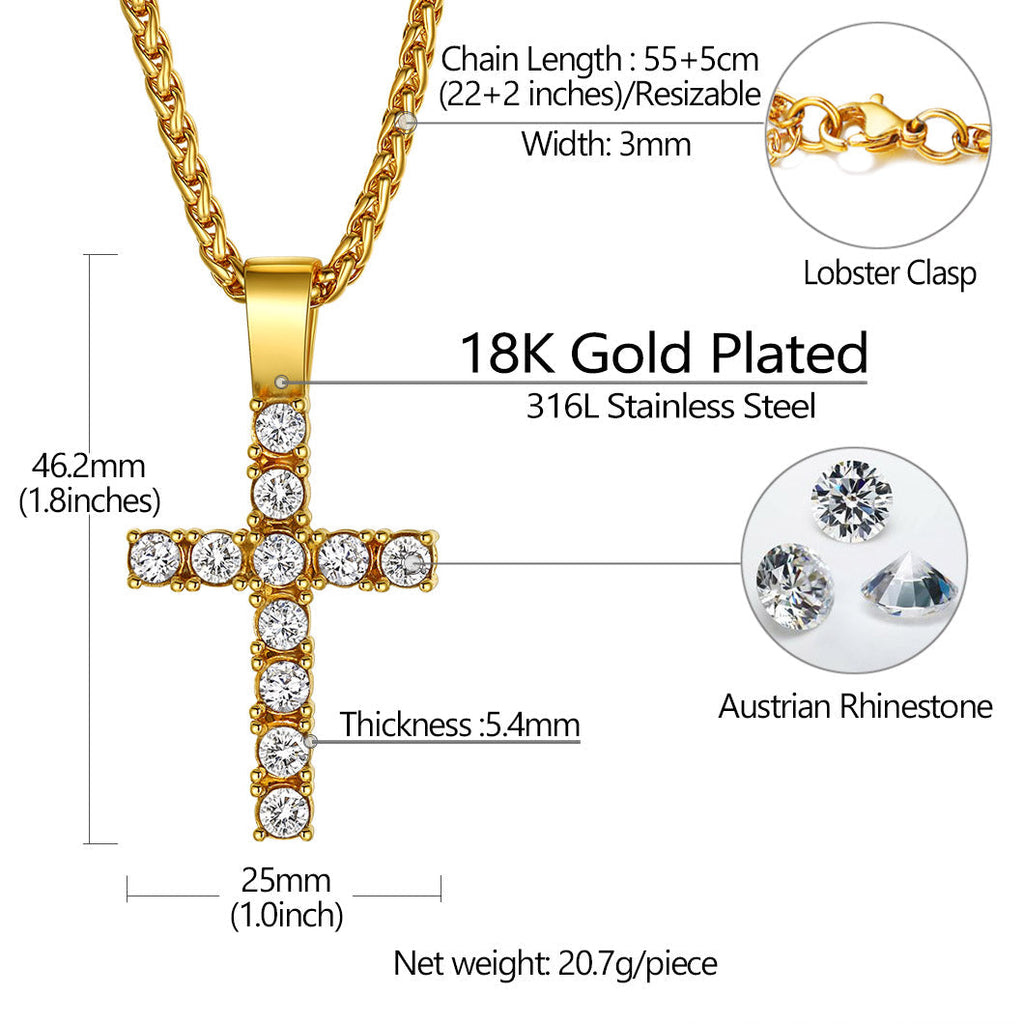 Cubic Zirconia Cross Necklace Pendant for /