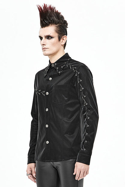 Black Rock Drawstring Punk Blouse