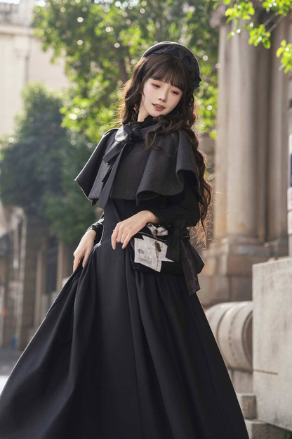British Detective Lolita Coat + Cape + Skirt + Shirt + Bag + Brooch + Hat + Beret + Necklace