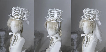 [pre-order Deadline: June 8] Phantom Knight Series Flower Veil Skeleton Hat + Mini Hat