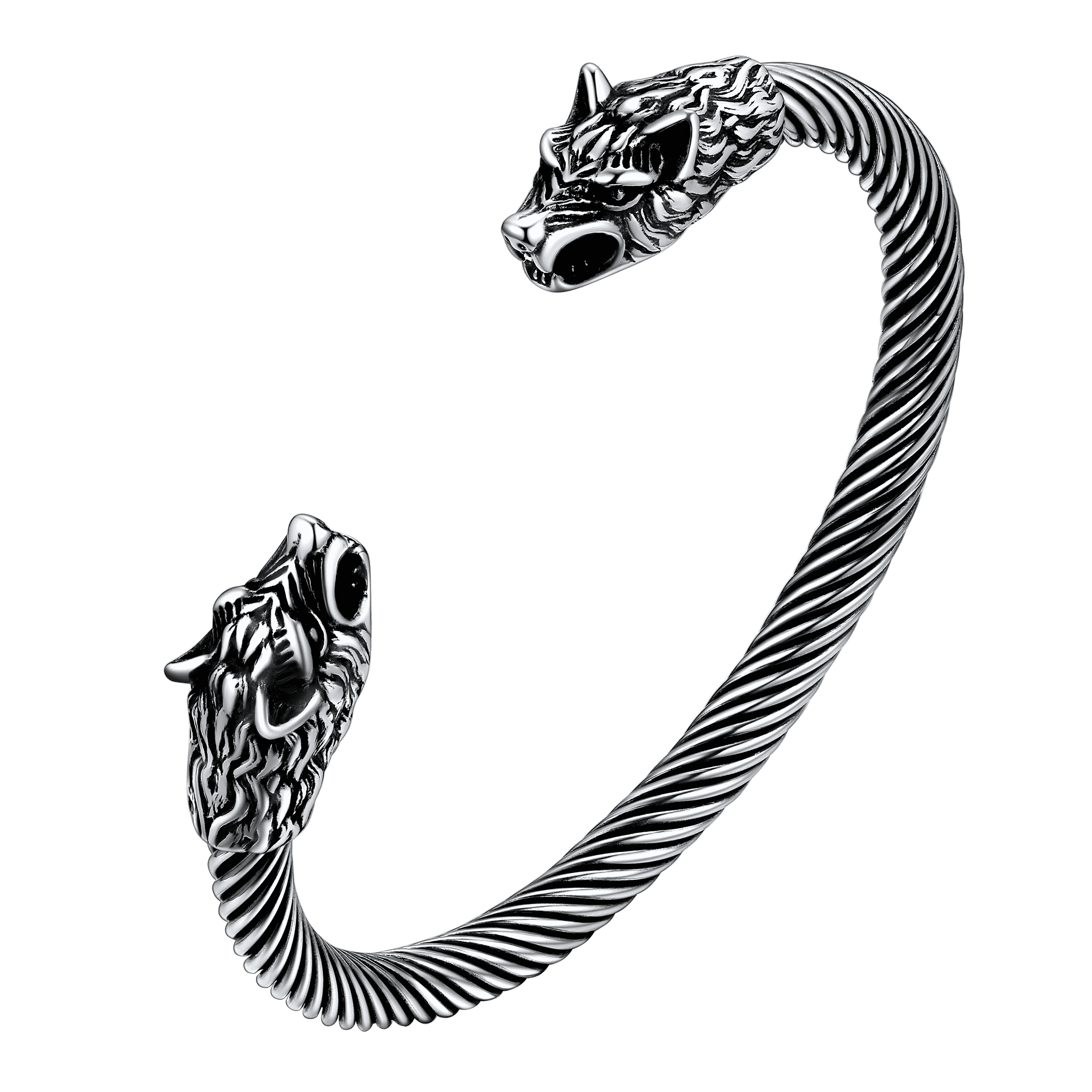 Viking Wolf Head Arm Ring Cuff Bracelet for