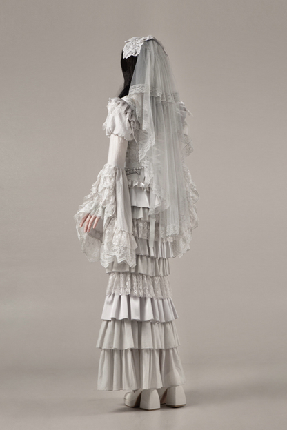 Gothic Lolita Skirt + Corset + Veil + Necklace + Waist Chain