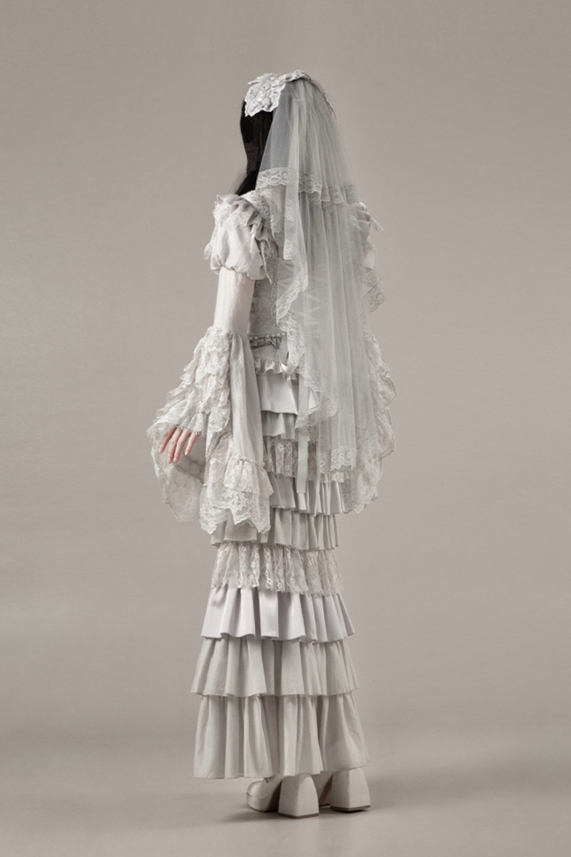 Gothic Lolita Skirt + Corset + Veil + Necklace + Waist Chain