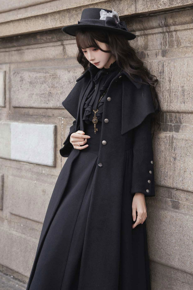 British Detective Lolita Coat + Cape + Skirt + Shirt + Bag + Brooch + Hat + Beret + Necklace