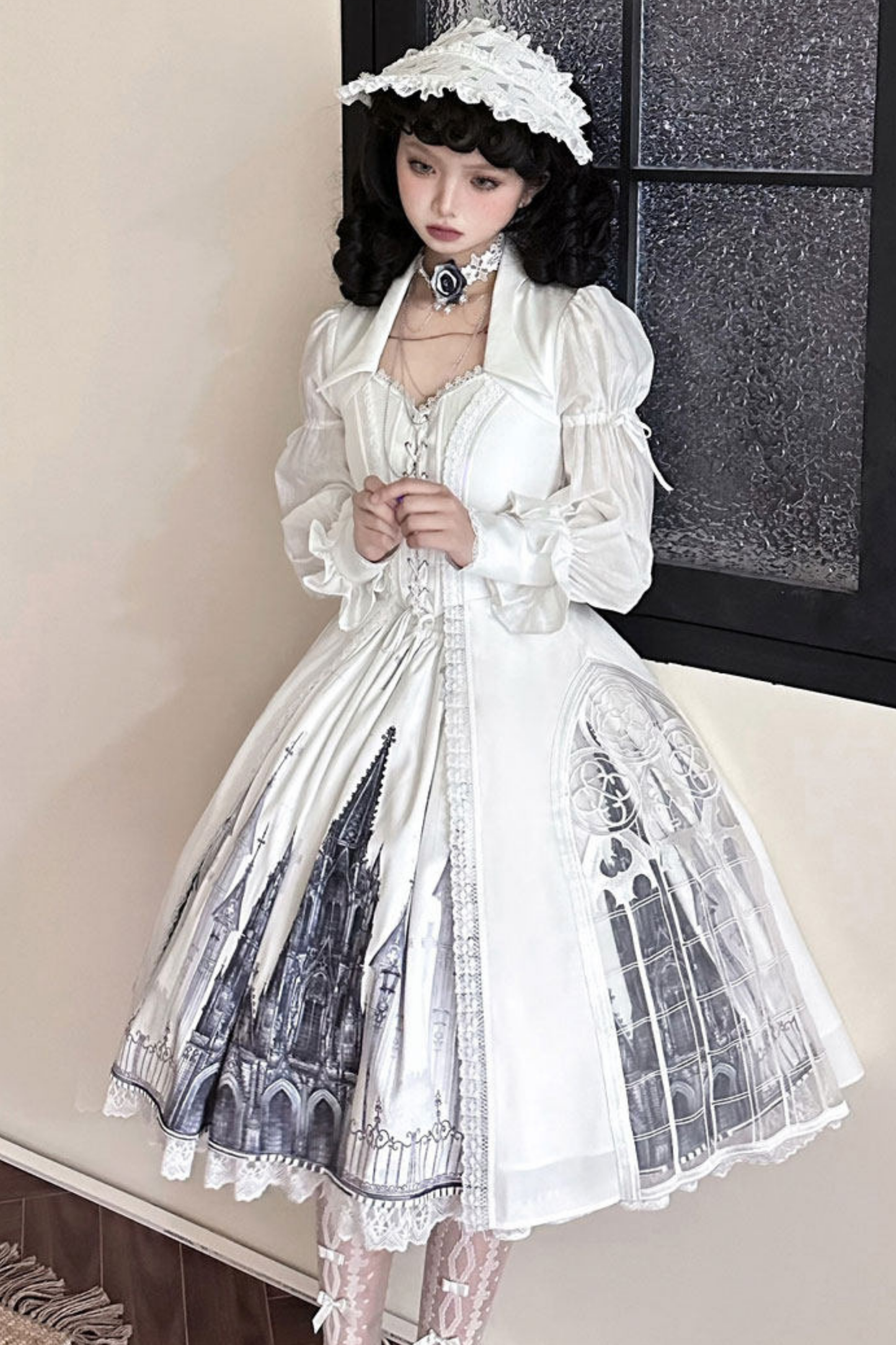 Gothic Lolita Jumper Skirt + Dark Top + Girdle