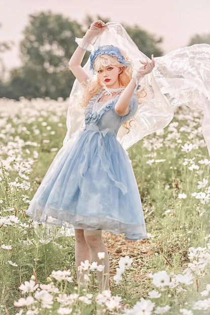 Planet Butterfly Print Bowknot Classic Gothic Lolita Dress 2 Colors
