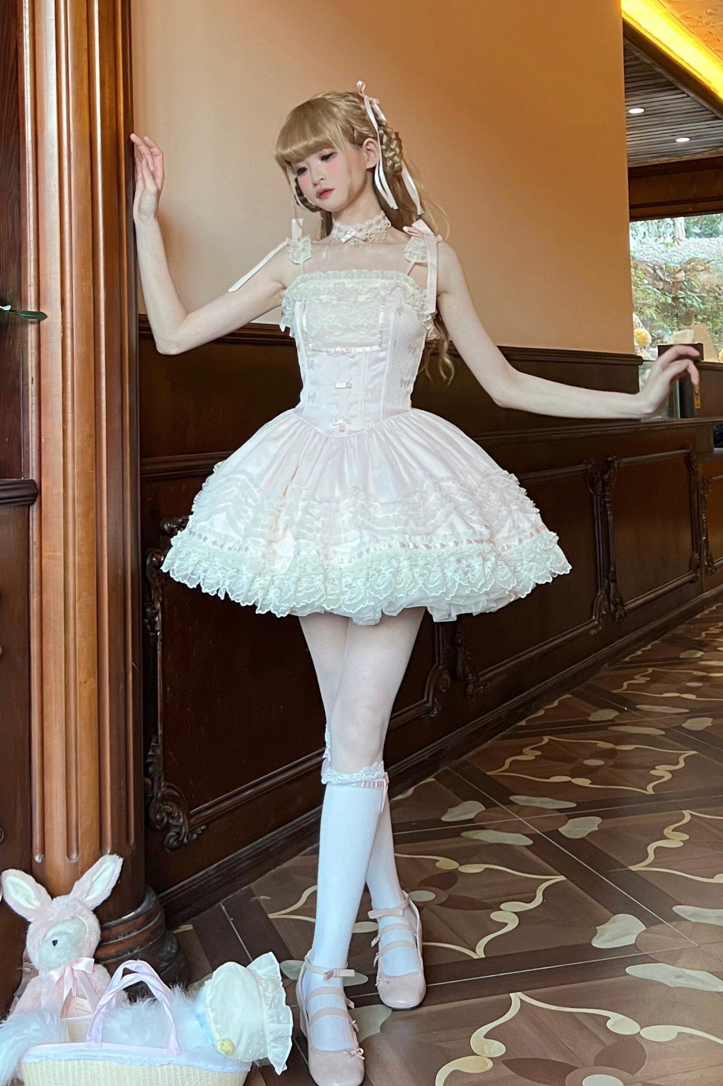 Sweet Jenny Lolita Jumper Skirt + Necklace + Hat + Headband