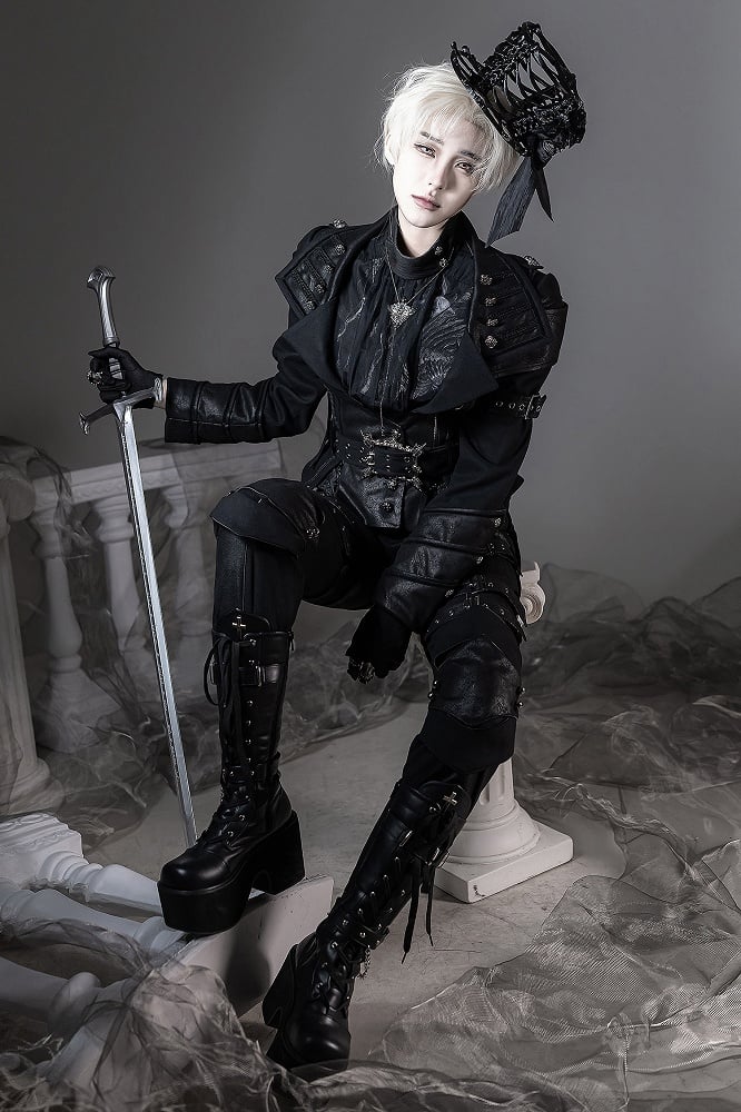 [pre-order Deadline: June 8] Phantom Knight Dark Gothic Prince Suit Full Set (jacket With Cape + Top + Pants)